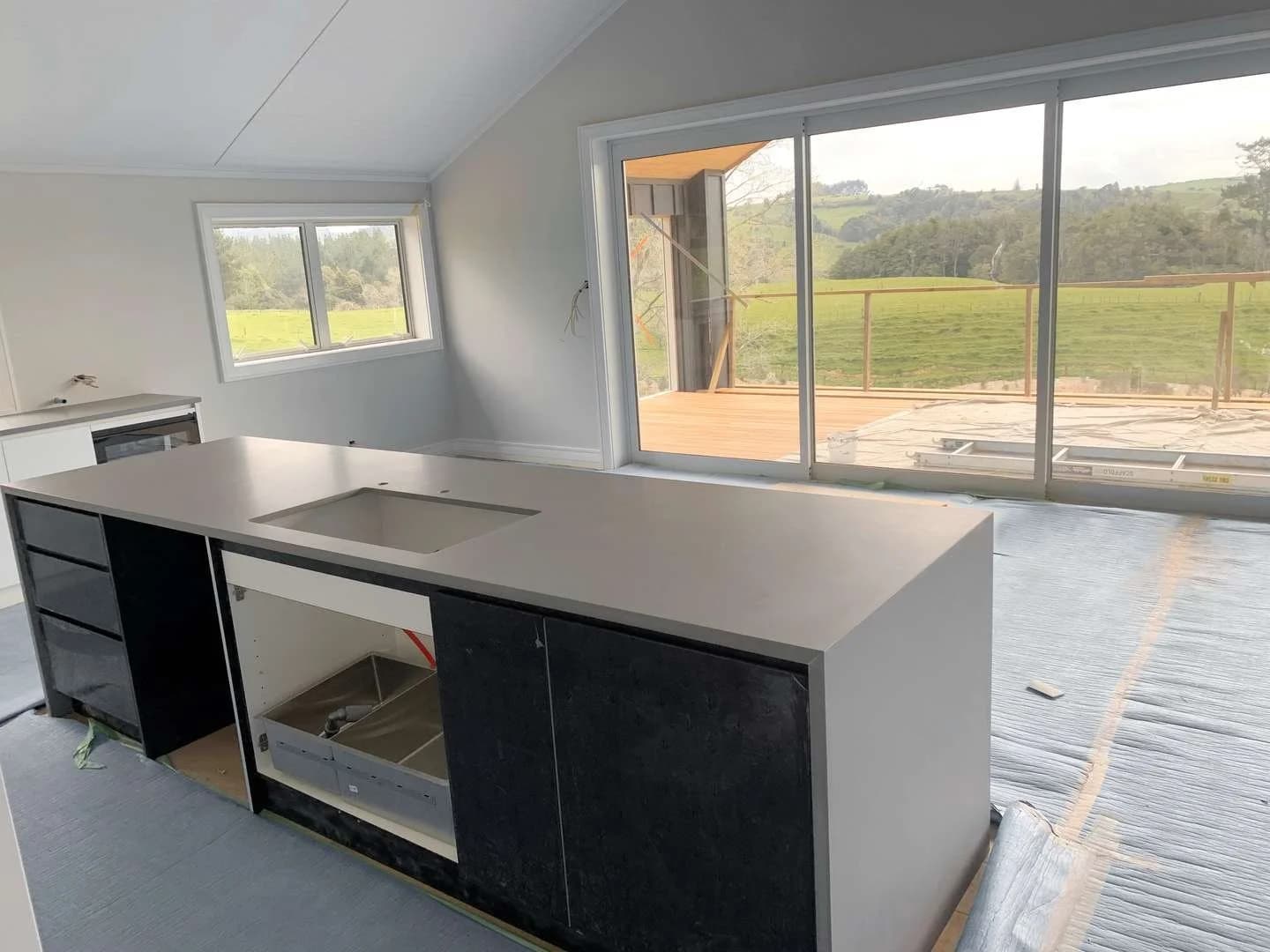 Dark Engineering Stone Benchtop