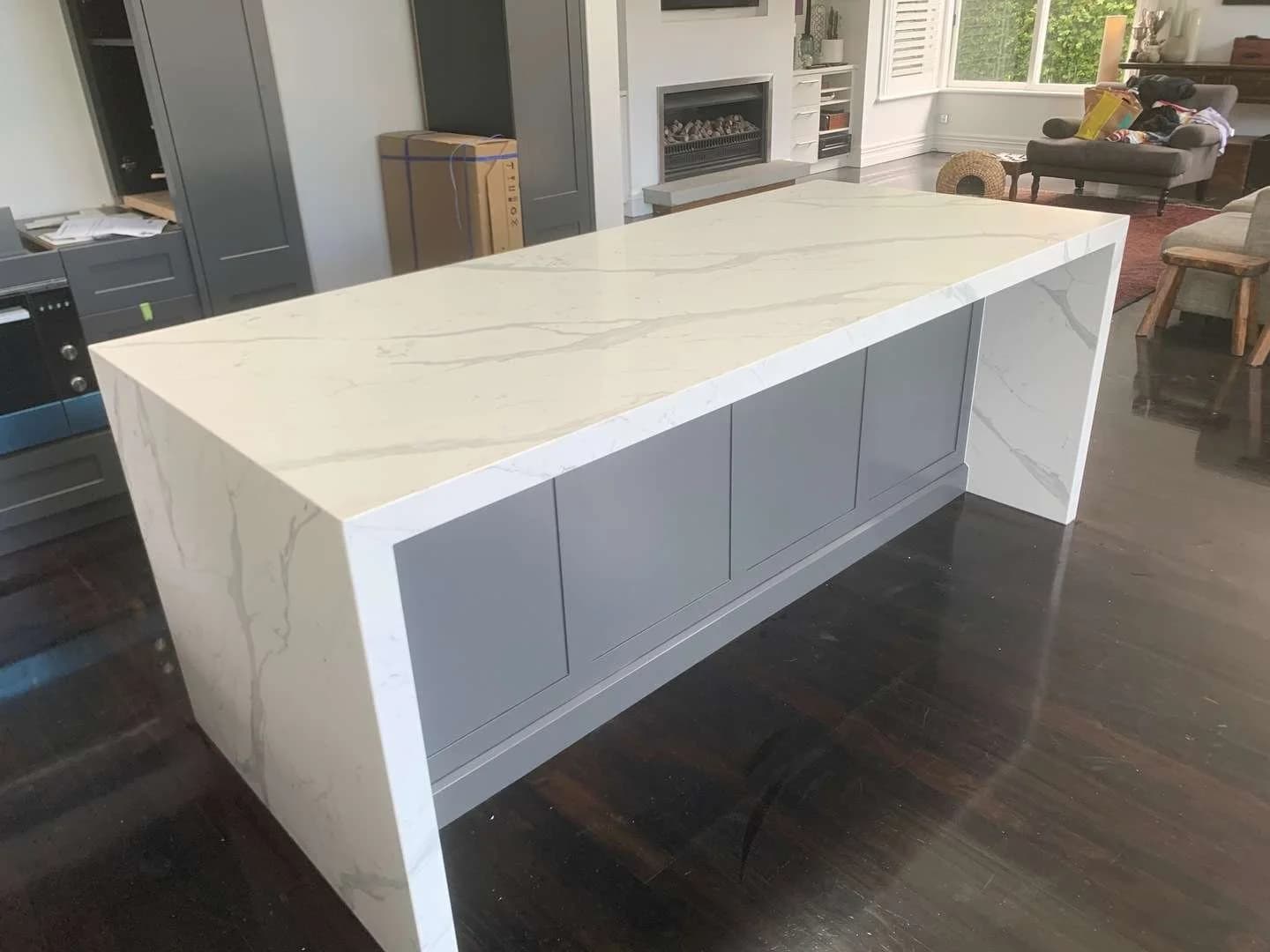 Whitestone Marble with Waterfall Legs